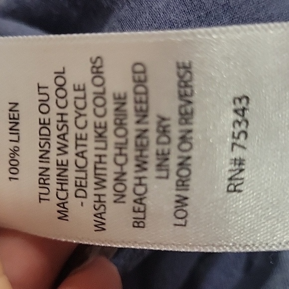 Sigrid Olsen Blue Linen Pants, Size M - Picture 3 of 3